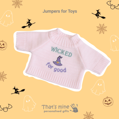 Halloween ‘Wicked For Good’ Jumpers to fit Jellycat, Keel, Steiff, Mood Bears, Care Bears medium 31cm soft toys Halloween Gifts 2