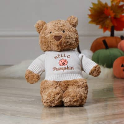 Halloween ‘Hello Pumpkin’ Jumpers to fit Jellycat, Keel, Steiff, Mood Bears, Care Bears medium 31cm soft toys Halloween Gifts 2