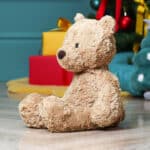 Personalised Jellycat bumbly bear medium teddy with Liberty London Green Christmas bow Birthday Gifts 5