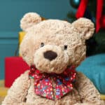 Personalised Jellycat bumbly bear medium teddy with Liberty London Red Christmas bow Christmas Gifts 6