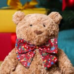 Personalised Jellycat bartholomew bear medium teddy with Liberty London Red Christmas bow Christmas Gifts 6