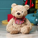 Personalised Jellycat bumbly bear medium teddy with Liberty London Red Christmas bow Christmas Gifts 7