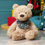 Personalised Jellycat bumbly bear medium teddy with Liberty London Green Christmas bow Birthday Gifts 7