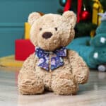 Personalised Jellycat bumbly bear medium teddy with Liberty London Navy Christmas bow Christmas Gifts 7