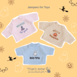 Halloween ‘Boo-tiful’ Jumpers to fit Jellycat, Keel, Steiff, Mood Bears, Care Bears medium 31cm soft toys Halloween Gifts 9
